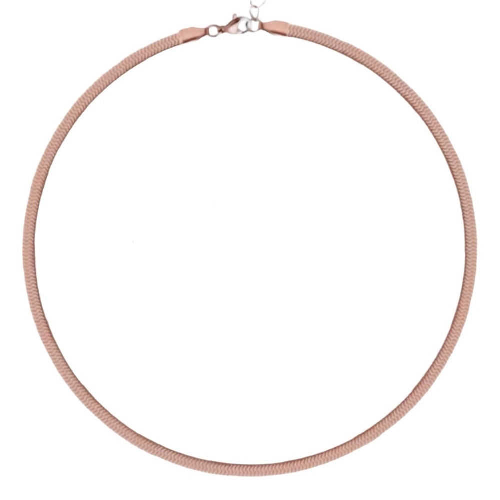 18k Rose Gold Plate Herringbone Chain Necklace | Sleek Flat Snake Chain NEW